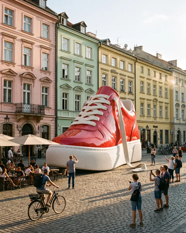 Sneaker the size of a building