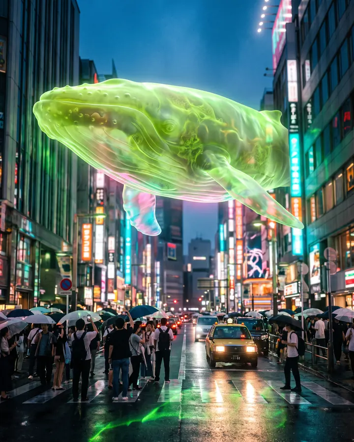 Jelly whale over Tokyo